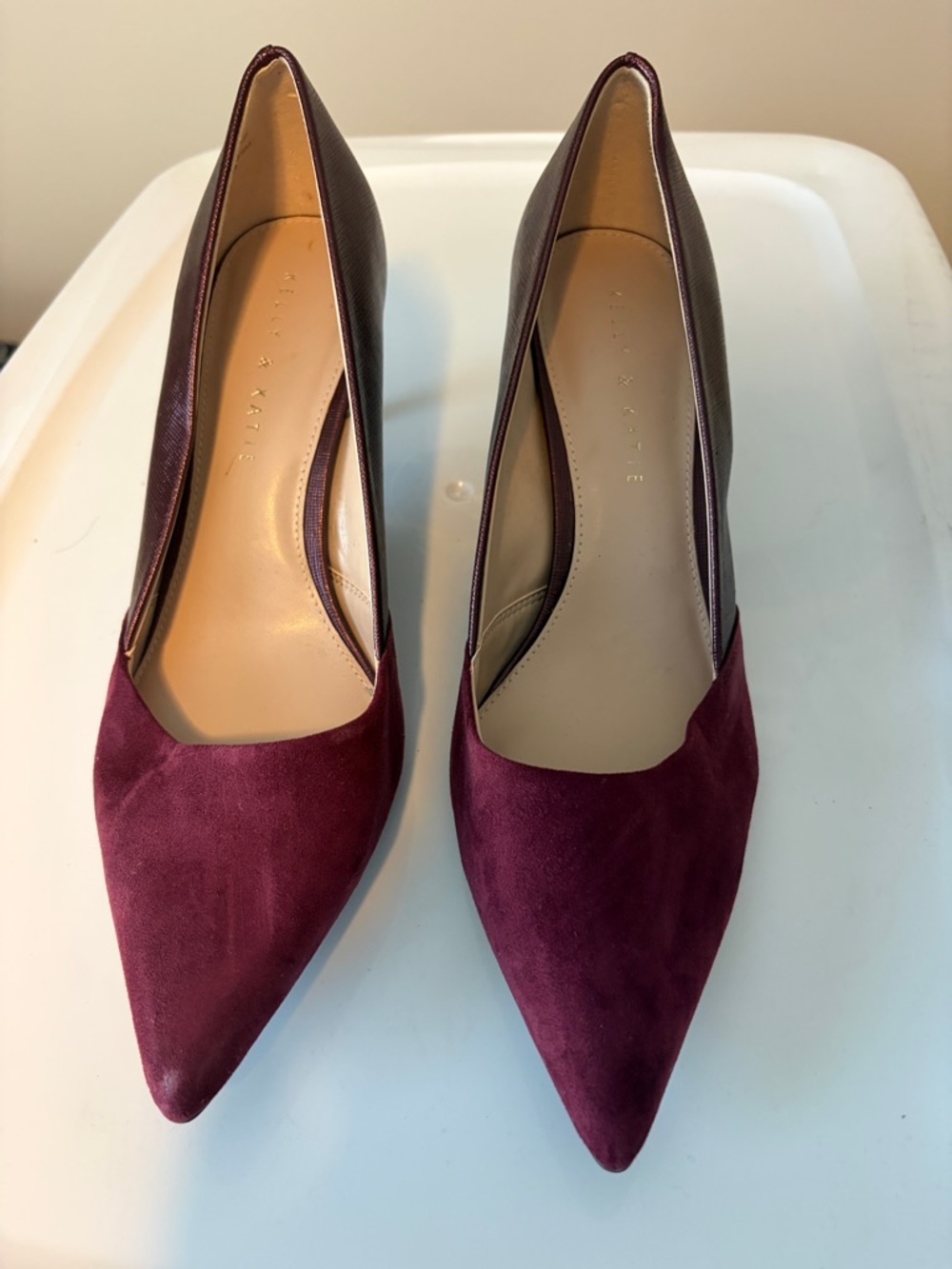 Nine West Plum Pointed Toe Suede & Leather Pumps